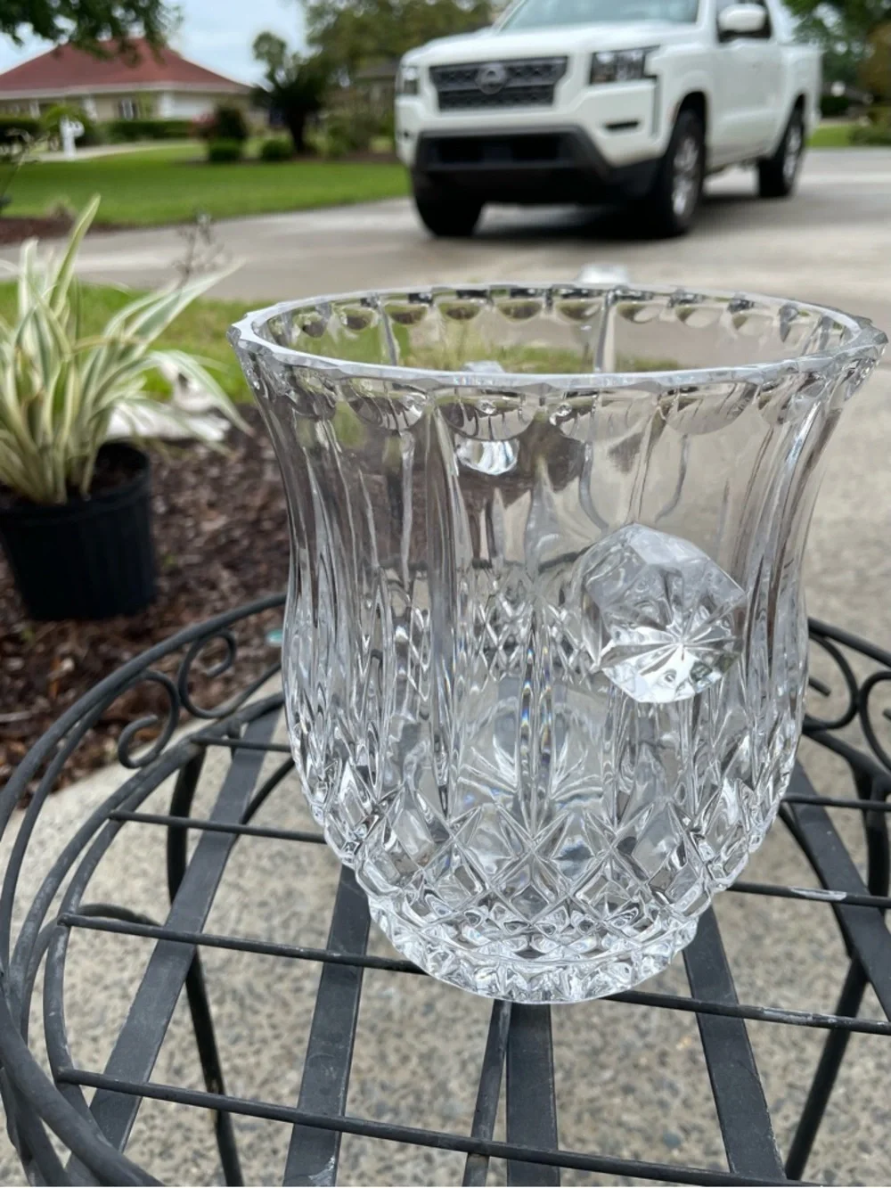 Gorham King Edward Crystal Ice Bucket Vintage Lead Crystal